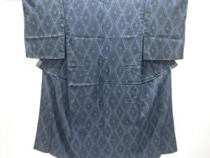 大正ロマン　重ね菱模様織り出し手織り紬着物